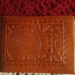 Aztec leather wallet